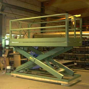 Platform lift scissor lift table with handrail and gates