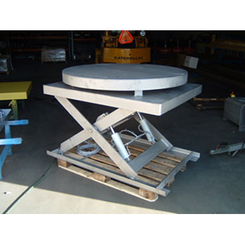 Stainless steel lifting platform with turn table