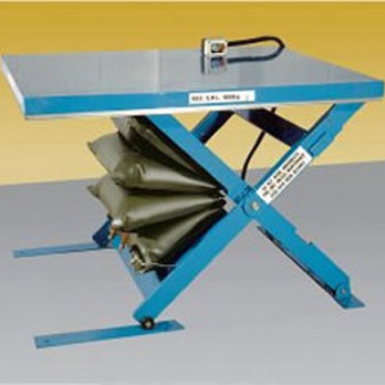 Air bag operated lift table (pneumatic)
